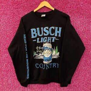 Busch Light Country Mountain Spring Beer Promo Oversized Crewneck Sweater Medium